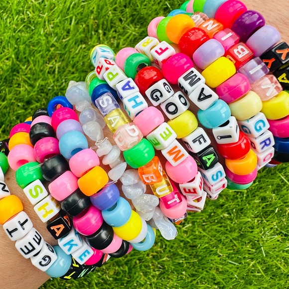 5 Pieces Handmade Kandi Bracelets for Rave, Party, Trading - Picture 2 of 5